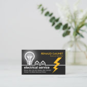 Carte De Visite Ampoule lumineuse alimentée par la foudre (Debout devant)