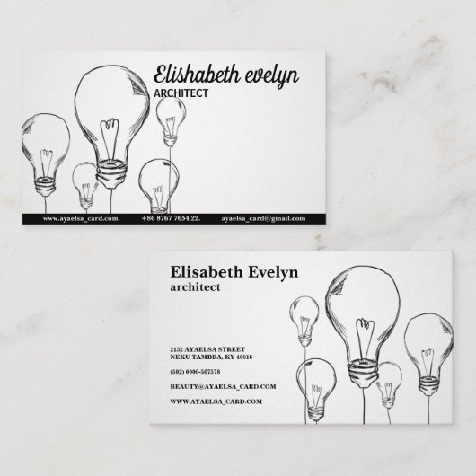 Carte De Visite Ampoules à main (Devant / Derrière)