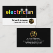 Carte De Visite Ampoules électriques colorées Éclairage (Devant / Derrière)