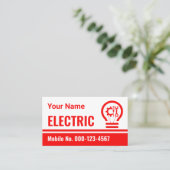Carte De Visite Ampoules électriques Lignes électriques rouges (Debout devant)