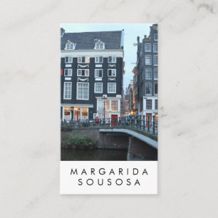 Carte De Visite Amsterdam Canal Twilight Photo Voyage Tourisme