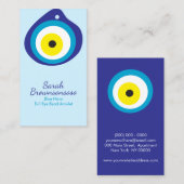 Carte De Visite Amulette de perle d'oeil maléfique bleu jaune (Devant / Derrière)