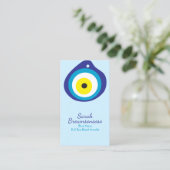 Carte De Visite Amulette de perle d'oeil maléfique bleu jaune (Debout devant)