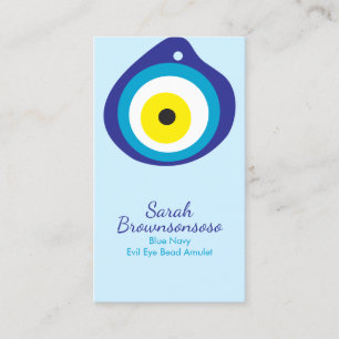 Carte De Visite Amulette de perle d'oeil maléfique bleu jaune