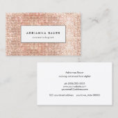 Carte De Visite Amusant élégant Faux Copper Sequin Motif Spa de be (Devant / Derrière)