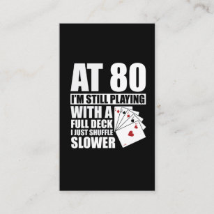 Carte De Visite Amusant joueur de poker de 80e anniversaire de 80 