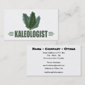 Carte De Visite Amusant Kale Lover (Devant / Derrière)