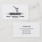 Carte De Visite Amusant lover saxophone (Devant / Derrière)