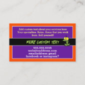 Carte De Visite Amusant Magicien Illusionniste Magie Interprète (Dos)