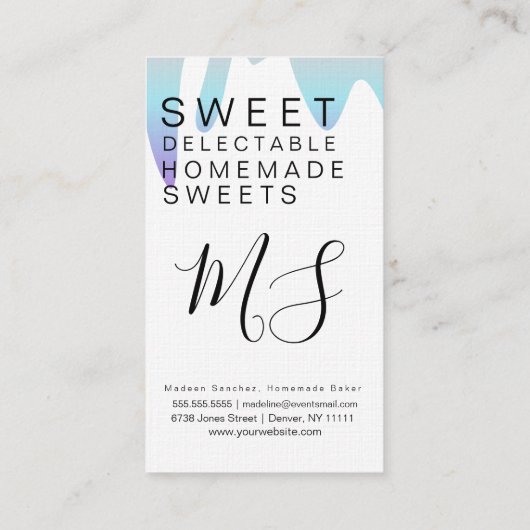 Carte De Visite Amusant Ombre Frosting Dristing Whisk Cake Bakery  (Dos)