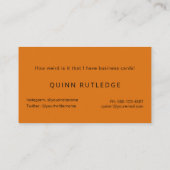 Carte De Visite Amusant OMG Jeune adulte Bold Orange (Dos)