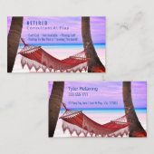 Carte De Visite Amusant Retraité, Beach Hammock, do-it-yourself Ga (Devant / Derrière)