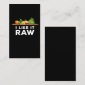 Carte De Visite Amusant végétarien Plaisanterie végétarienne Raw F (Devant / Derrière)