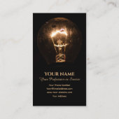 Carte De Visite Amusante ampoule électrique illumine le noir (Dos)