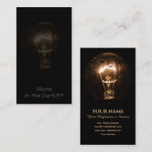 Carte De Visite Amusante ampoule électrique illumine le noir (Devant / Derrière)