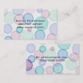 Carte De Visite Amusants Pastel Aquarelle Peinture Bubbles Motif (Devant / Derrière)