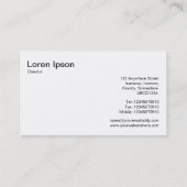 Carte De Visite Amusement et jeux (Dos)