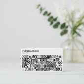 Carte De Visite Amusement et Jeux - Blanc sur Noir (Debout devant)