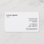 Carte De Visite Amusement et Jeux - Blanc sur Noir (Dos)