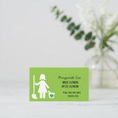 Carte De Visite Amusement pour le nettoyage des maisons et des bur (Debout devant)