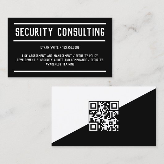 Carte De Visite Analyse des services de conseil de sécurité (Devant / Derrière)