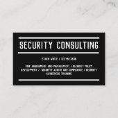 Carte De Visite Analyse des services de conseil de sécurité (Devant)