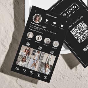 Carte De Visite Analyse Instagram Pour Connecter le code QR en noi