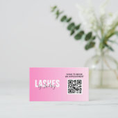 Carte De Visite Analyser le code QR rose professionnel pour réserv (Debout devant)