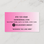 Carte De Visite Analyser le code QR rose professionnel pour réserv (Dos)