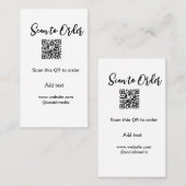 Carte De Visite Analyser pour commander analyser le code QR ajoute (Devant / Derrière)