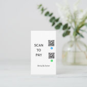 Carte De Visite analyser pour payer les détails du code QR de Venm (Debout devant)