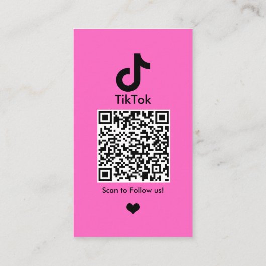 Carte De Visite Analyser TikTok pour connecter le code QR (Dos)