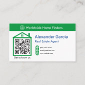 Carte De Visite Analyseur de code QR pour l'agent immobilier (Devant)