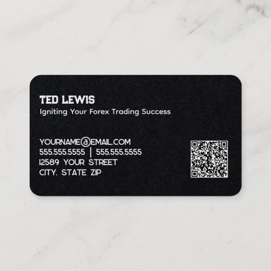 Carte De Visite Analyseur de revendeur Forex QR (Dos)