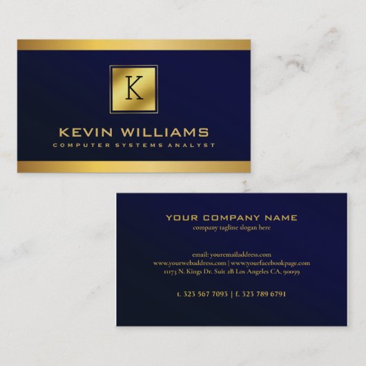 Carte De Visite Analyseur professionnel de système informatique Ro (Devant / Derrière)