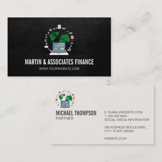 Carte De Visite Analyste de données informatiques | Informations t (Devant / Derrière)