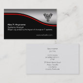 Carte De Visite Analyste de systèmes - Phoenix, rose rouge, chrome (Devant / Derrière)