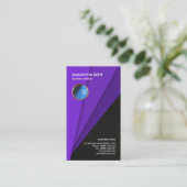 Carte De Visite Analyste fonctionnel pourpre frais de Web de noir (Debout devant)