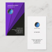 Carte De Visite Analyste fonctionnel pourpre frais de Web de noir (Devant / Derrière)