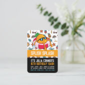 Carte De Visite Ananas amusant, fête de la piscine Billets de remi (Debout devant)