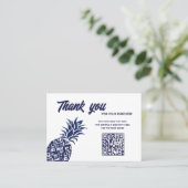 Carte De Visite ananas bleu merci (Debout devant)