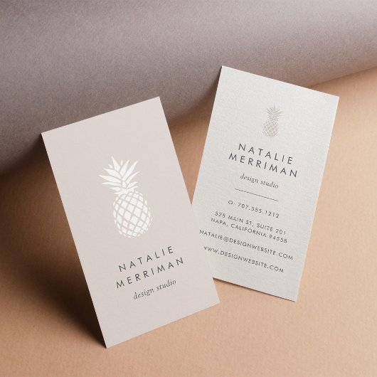 Carte De Visite Ananas Cameo Blush Vertical