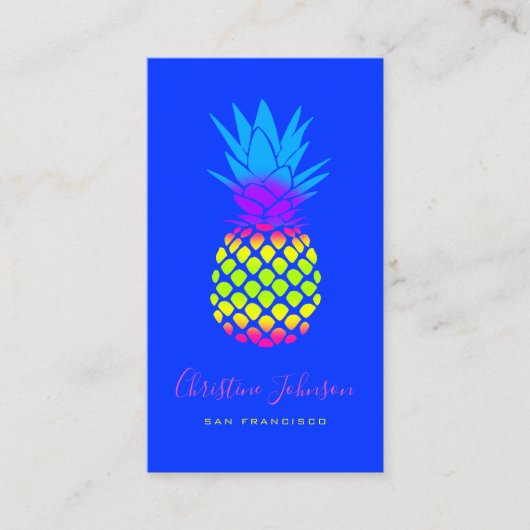 Carte De Visite ananas couleur néon (Devant)