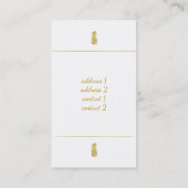 Carte De Visite ananas doré sur rose rose (Dos)