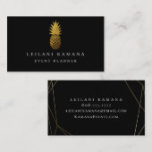 Carte De Visite Ananas élégant d'or (Devant / Derrière)