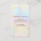 Carte De Visite ananas en feuille simulée sur l'iridescence FAUX (Dos)