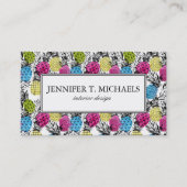 Carte De Visite Ananas et palmettes d'art de bruit (Devant)