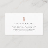 Carte De Visite Ananas Faux Rose Gold & Cameo Blush (Dos)