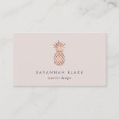 Carte De Visite Ananas Faux Rose Gold & Cameo Blush (Devant)