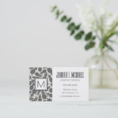 Carte De Visite Ananas monochrome| Monogramme (Debout devant)